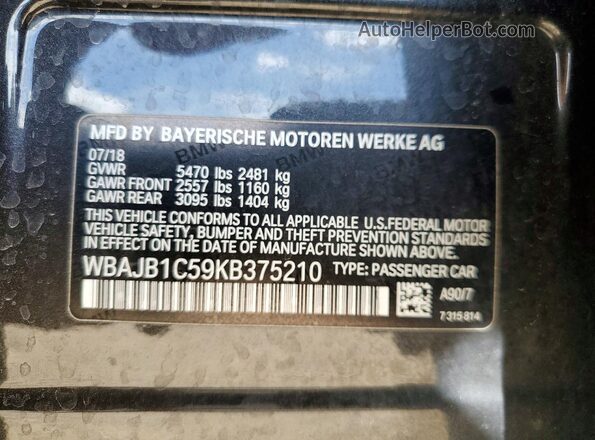 WBAJB1C59KB375210 2019 BMW 7 SERIES Gray 