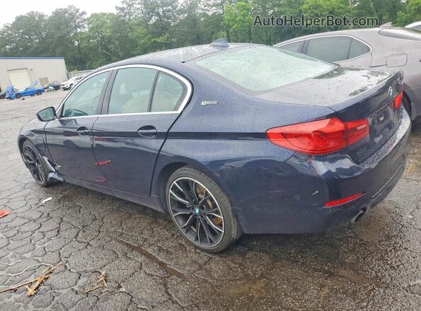 WBAJB1C5XKB375586 2019 BMW 5 SERIES Blue Trasero izquierdo