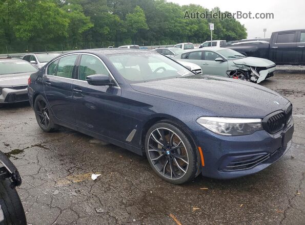 WBAJB1C5XKB375586 2019 BMW 5 SERIES Blue Delantero derecho