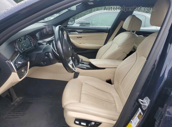 WBAJB1C5XKB375586 2019 BMW 5 SERIES Blue Vista interior delantera