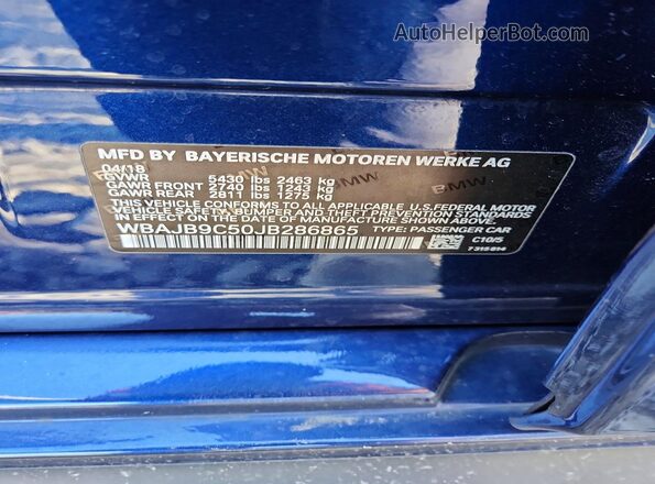 WBAJB9C50JB286865 2018 BMW M5 Blue 