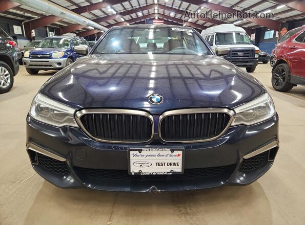 WBAJB9C52JB035796 2018 BMW 5 SERIES Blue Դիմացի տեսք