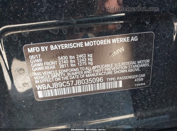 WBAJB9C57JB035096 2018 BMW 7 SERIES Black Вид підкапотного простору