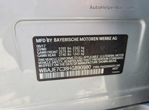 WBAJE7C38HG890980 2017 BMW 7 SERIES Silver 