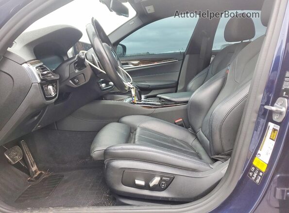 WBAJE7C58KWW14586 2019 BMW 5 SERIES Blue Вид салону спереду