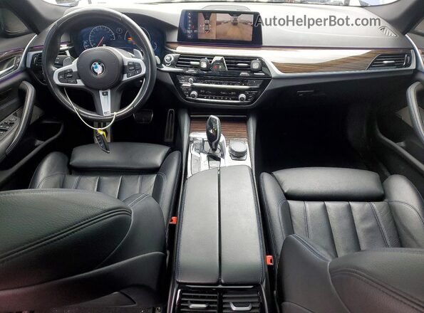 WBAJE7C58KWW14586 2019 BMW 5 SERIES Blue Вид панелі приладів