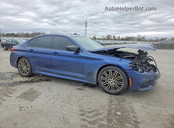WBAJE7C58KWW14586 2019 BMW 5 SERIES Blue Передня права чверть