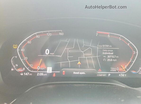WBAJR3C01LWW67987 2020 BMW 5 SERIES White Instrument cluster view
