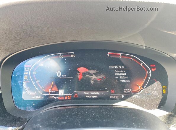 WBAJR7C07LCD65602 2020 BMW 5 SERIES Blue ხელსაწყოთა პანელის ხედი