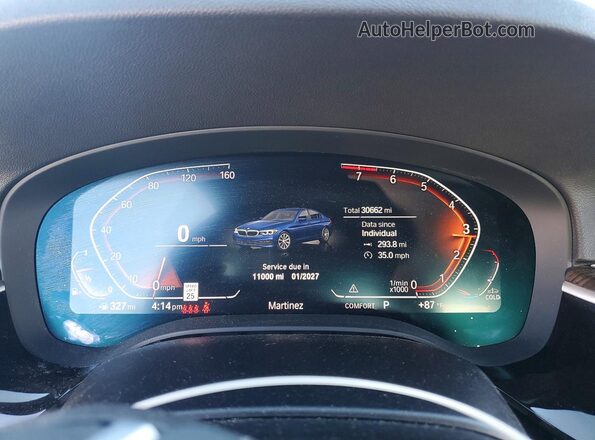 WBAJS1C03LCD74623 2020 BMW 5 SERIES Blue Սարքավորումների վահանակի տեսք