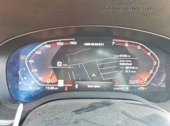 WBAJS7C02LBN96219 2020 BMW M5 Blue Вид щитка приладів