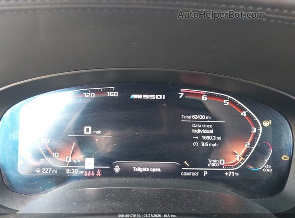 WBAJS7C07LCE02779 2020 BMW 5 SERIES Black Вид задніх сидінь