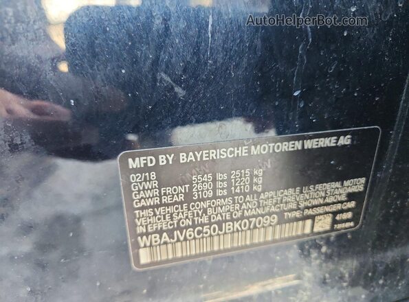 WBAJV6C50JBK07099 2018 BMW 6 SERIES Черный Вид подкапотного пространства