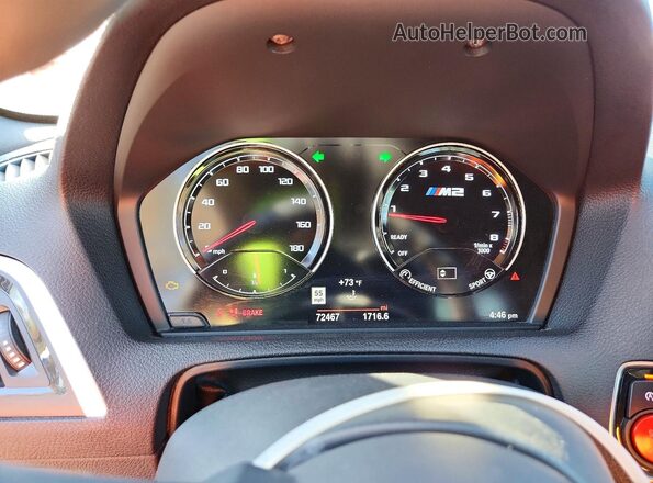WBS2U7C51KVB09307 2019 BMW M2 Orange Vista del cuadro de instrumentos