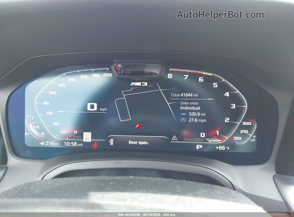 WBS43AY02NFL54571 2022 BMW M3 Blue უკანა სავარძლების ხედი