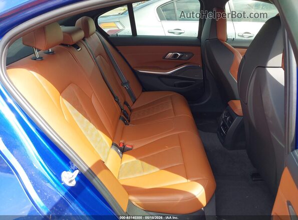WBS43AY02NFL54571 2022 BMW M3 Blue VIN კოდის სტიკერის ხედი