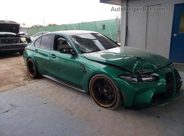 WBS43AY03RFS25678 2024 BMW M3 Green Przód prawy