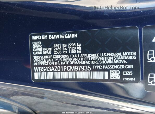 WBS43AZ01PCM97935 2023 BMW M4 Dark Blue Շարժիչի բաժամունքի տեսք