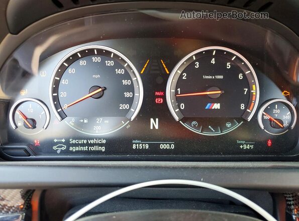 WBS6E9C5XGG437019 2016 BMW M6 Blue Instrument cluster view