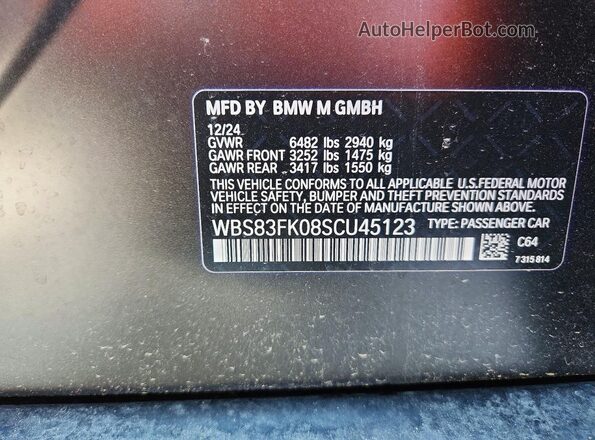 WBS83FK08SCU45123 2025 BMW M5 Черный Вид подкапотного пространства