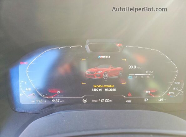 WBSDZ0C01LCD77017 2020 BMW M8 Orange Vista del cuadro de instrumentos