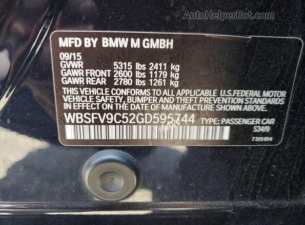 WBSFV9C52GD595744 2016 BMW M5 Blue ძრავის განყოფილების ხედი