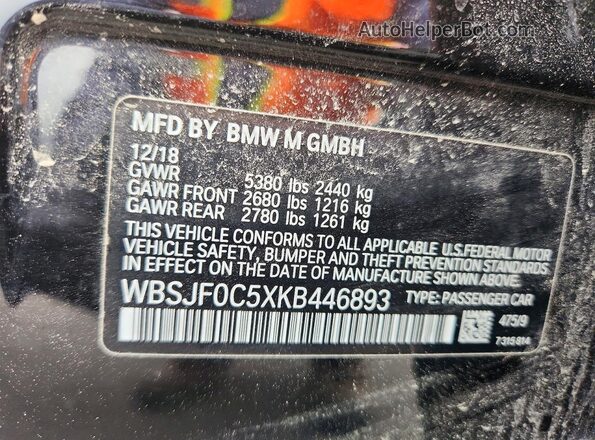 WBSJF0C5XKB446893 2019 BMW M5 Black Շարժիչի բաժամունքի տեսք