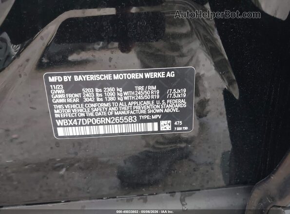 WBX47DP06RN265583 2024 BMW X3 Black ძრავის განყოფილების ხედი