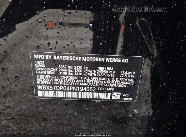 WBX57DP04PN194062 2023 BMW X3 Black Widok komory silnika