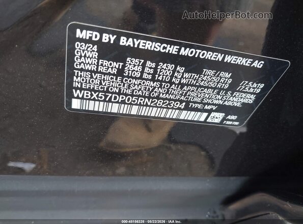WBX57DP05RN282394 2024 BMW X3 Серый Вид подкапотного пространства