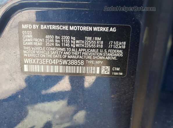 WBX73EF04P5W38858 2023 BMW X1 Blue 