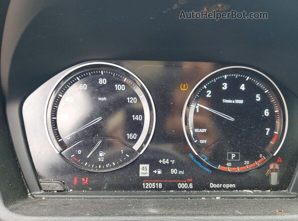 WBXHT3C36J3H33435 2018 BMW X1 Blue ხელსაწყოთა პანელის ხედი