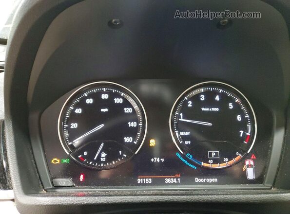 WBXHT3C38J3H33694 2018 BMW X1 Black Սարքավորումների վահանակի տեսք