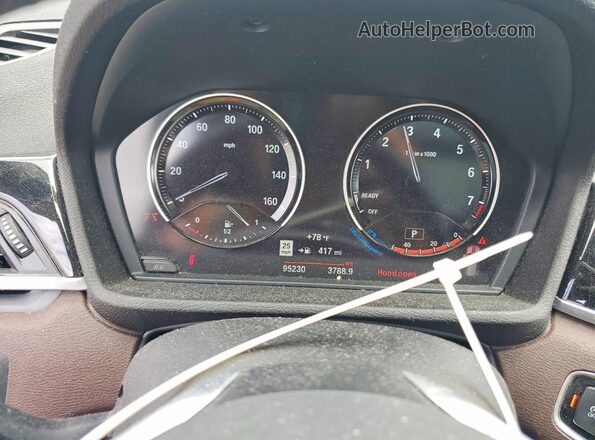 WBXHT3C55K5L37257 2019 BMW X1 White Instrument cluster view