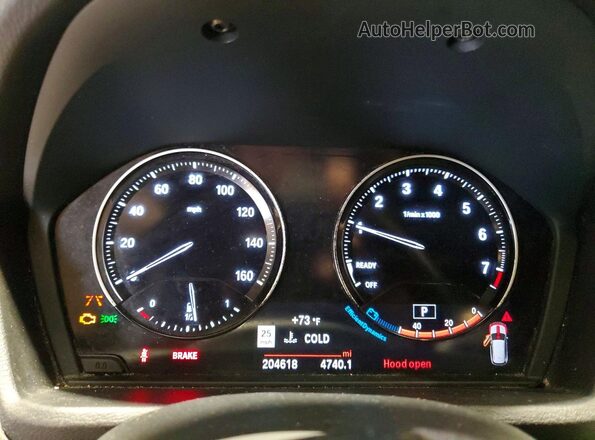 WBXHT3C59K5L90477 2019 BMW X1 Gray Widok zestawu wskaźników