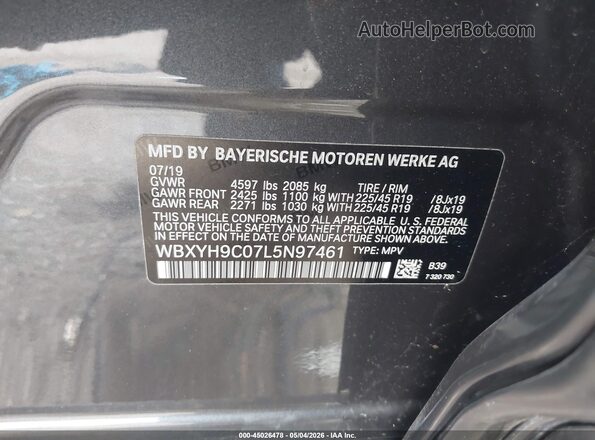 WBXYH9C07L5N97461 2020 BMW X2 Черный Вид подкапотного пространства