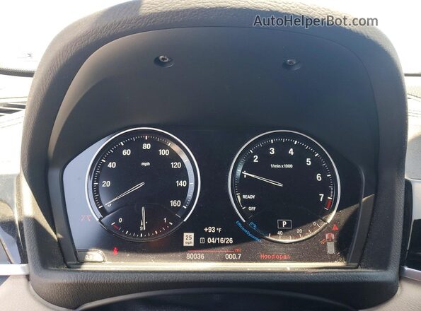 WBXYJ1C07M5S06607 2021 BMW X2 Blue Instrument cluster view