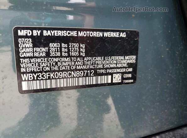 WBY33FK09RCN89712 2024 BMW OTHER Синий Вид подкапотного пространства