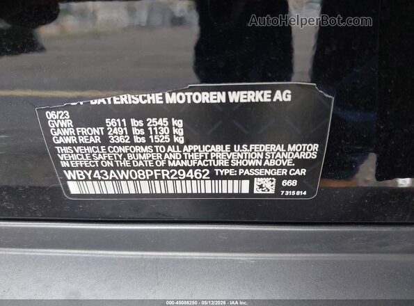 WBY43AW08PFR29462 2023 BMW I4 Black Շարժիչի բաժամունքի տեսք