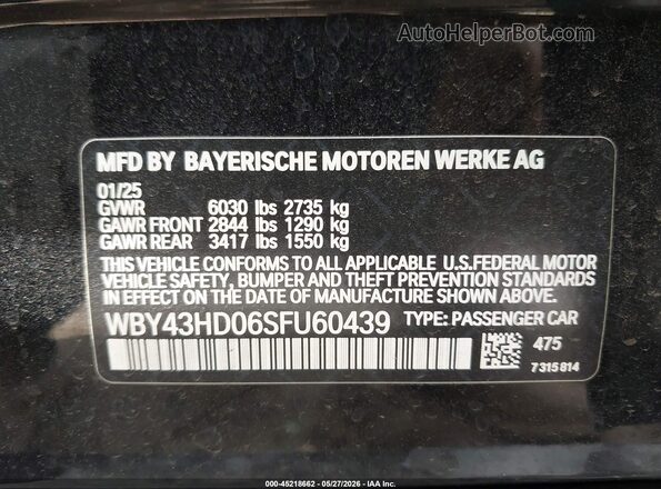 WBY43HD06SFU60439 2025 BMW I4 Black Engine compartment view