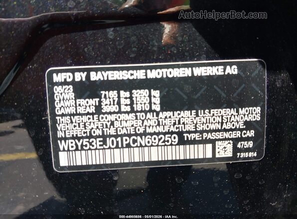 WBY53EJ01PCN69259 2023 BMW OTHER Black Widok komory silnika