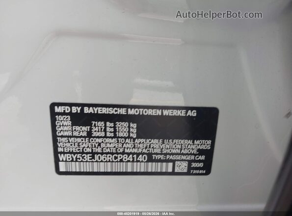 WBY53EJ06RCP84140 2024 BMW OTHER Белый Вид подкапотного пространства