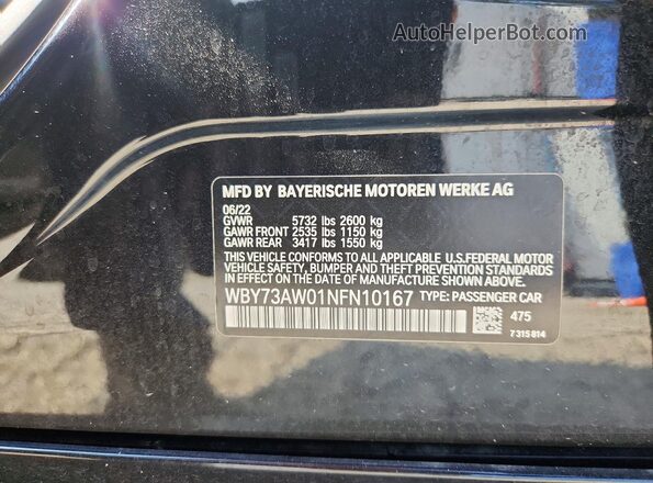 WBY73AW01NFN10167 2022 BMW I4 Black 