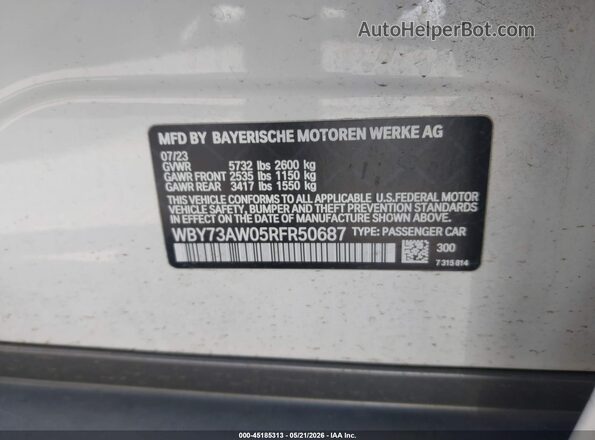 WBY73AW05RFR50687 2024 BMW I4 White Շարժիչի բաժամունքի տեսք