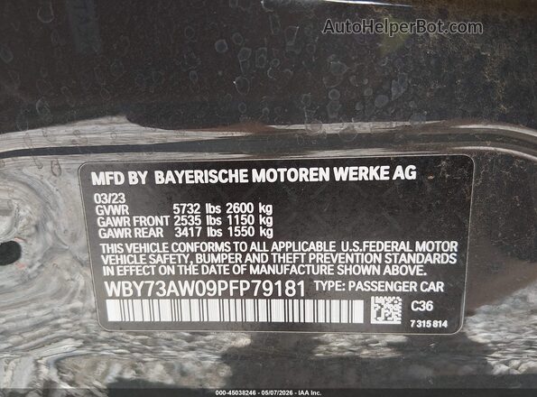 WBY73AW09PFP79181 2023 BMW I4 Gray ძრავის განყოფილების ხედი