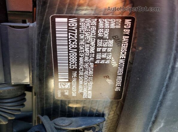 WBY7Z2C58JVB88635 2018 BMW I3 Black Вид підкапотного простору