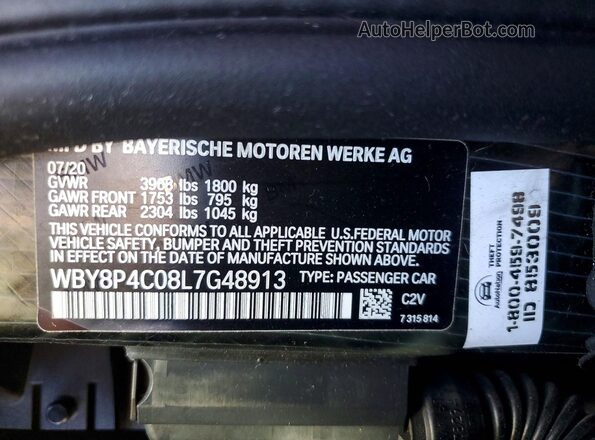 WBY8P4C08L7G48913 2020 BMW I3 Синий 