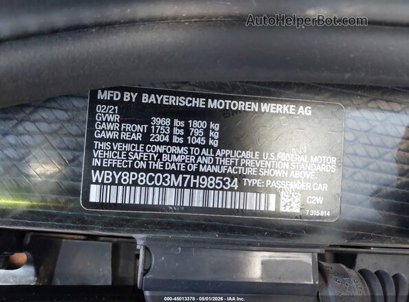 WBY8P8C03M7H98534 2021 BMW 7 SERIES Black 