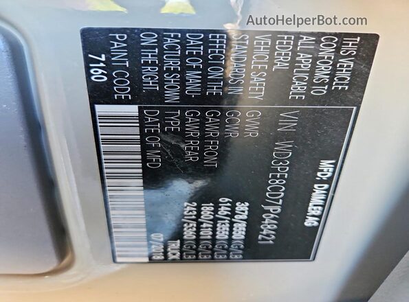WD3PE8CD7JP648421 2018 MERCEDES-BENZ SPRINTER Cream 