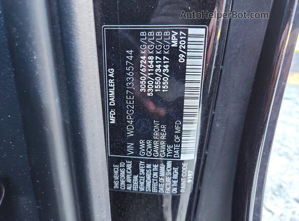 WD4PG2EE7J3365744 2018 MERCEDES-BENZ METRIS Черный Вид наклейки с VIN-кодом